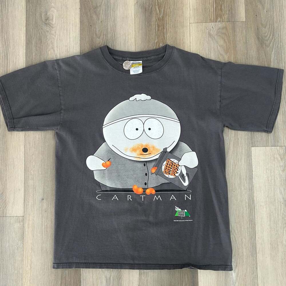 Santee Gold South Park Cartman Cheesy Puffs Size L Vintage 1998 T-Shirt